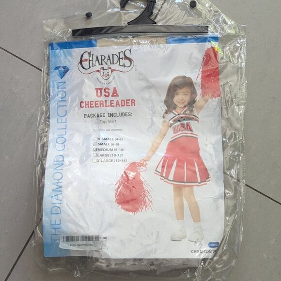 Girls Charades USA Cheerleader Costume Size 8-10 Excellent Condition - Picture 2 of 5